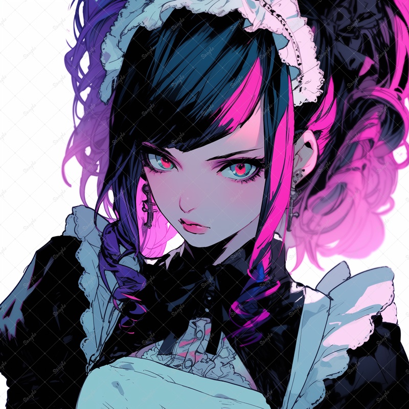 メイド風アイコン素材(全7枚入り)