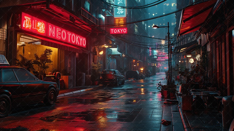 【NEO TOKYO】ネオン看板入り背景画像4点