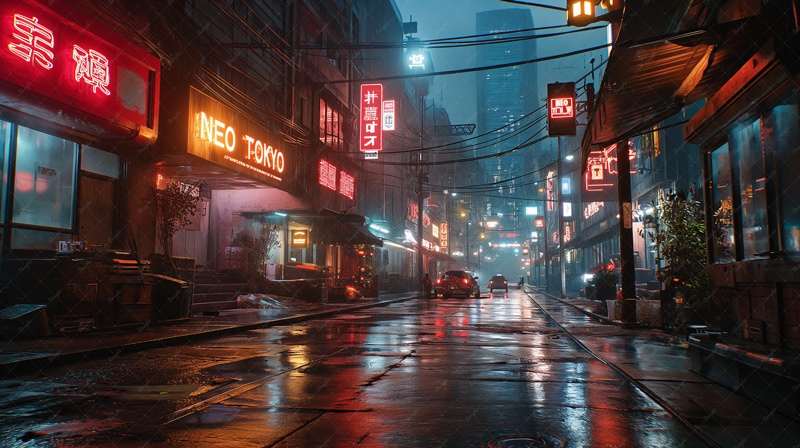【NEO TOKYO】ネオン看板入り背景画像4点