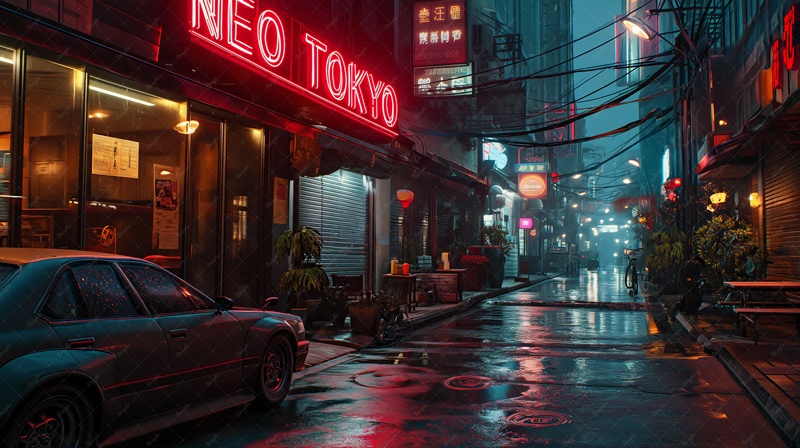 【NEO TOKYO】ネオン看板入り背景画像4点