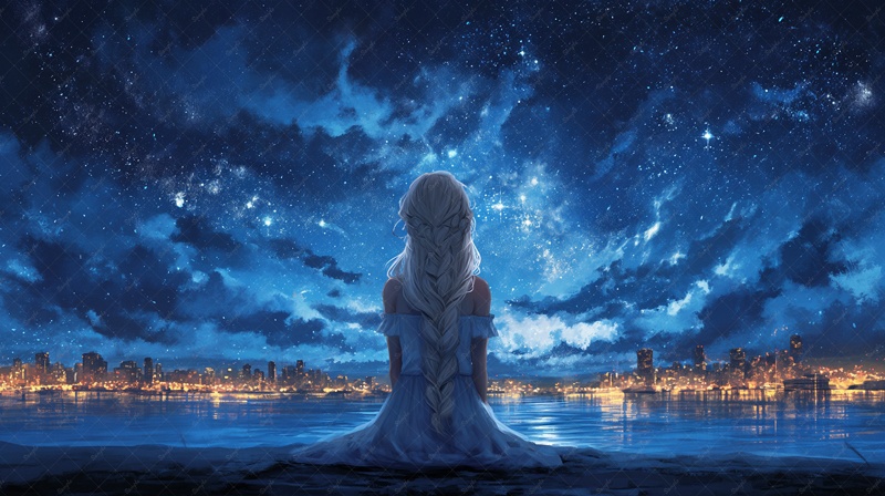 背景素材 美しい夜景【動くシネマグラフ付き】