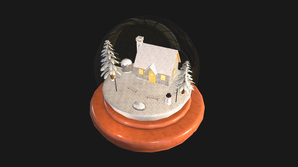 3Dモデル スノードームセット