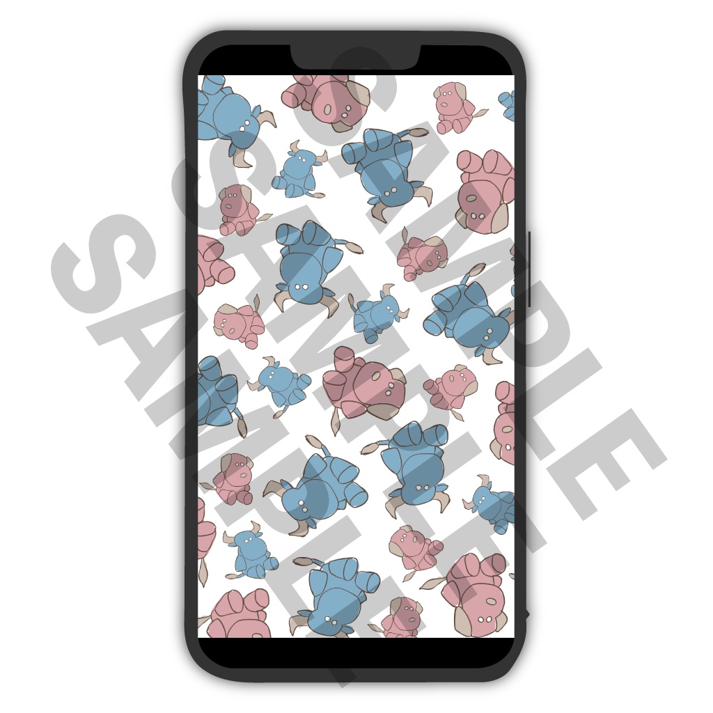 【動くイラスト】うしいぬ無重力(スマホ向け縦向き動画&画像2点セット)