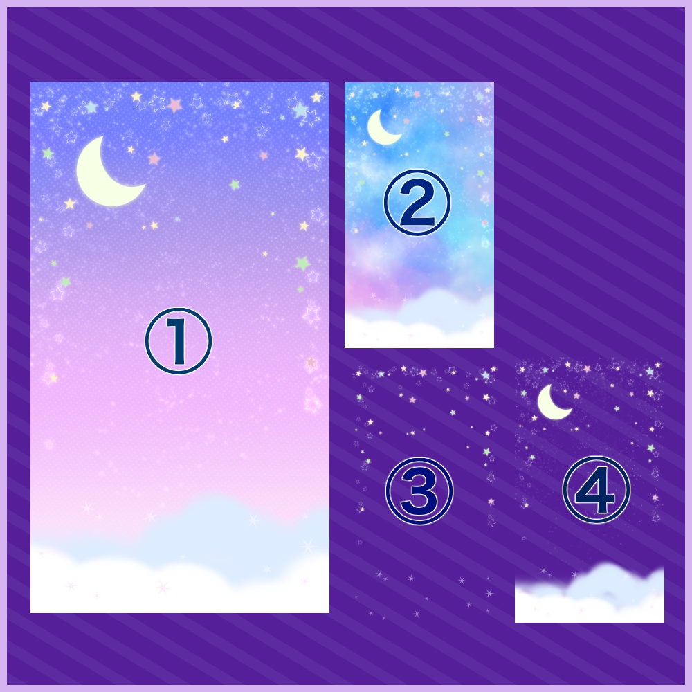 ゆめかわいい背景素材セット【無料サンプルあり】