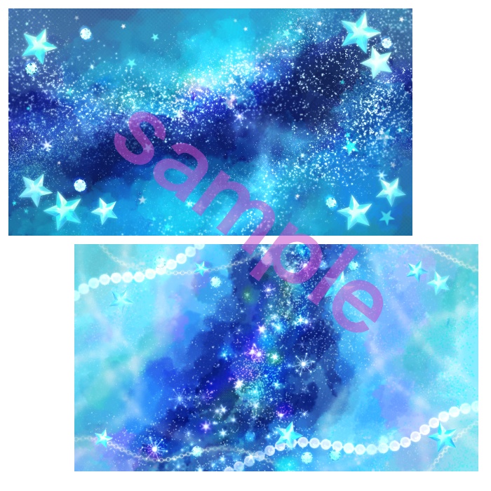 青と星の背景素材セット
