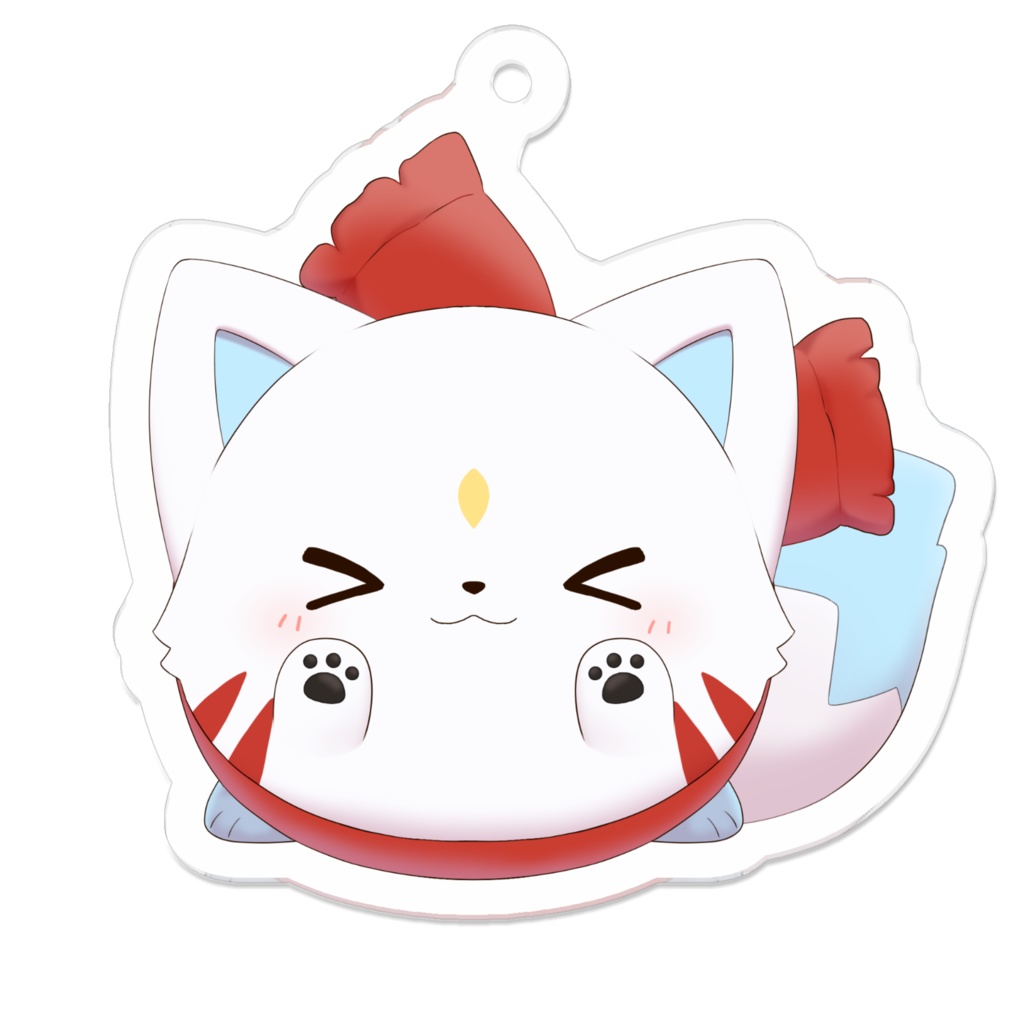 月留かおすアクリルキーホルダー(もちもち狐きゅぴ！Ver）