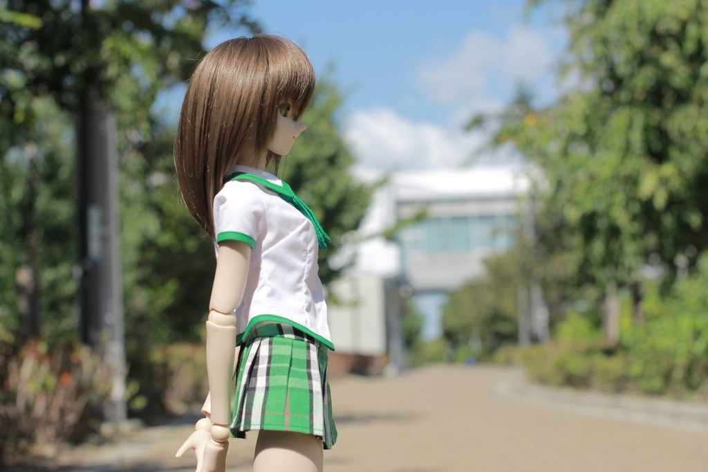 SD/DD/DDS用ドール服 制服風 ブラウススカートセット【グリーン】