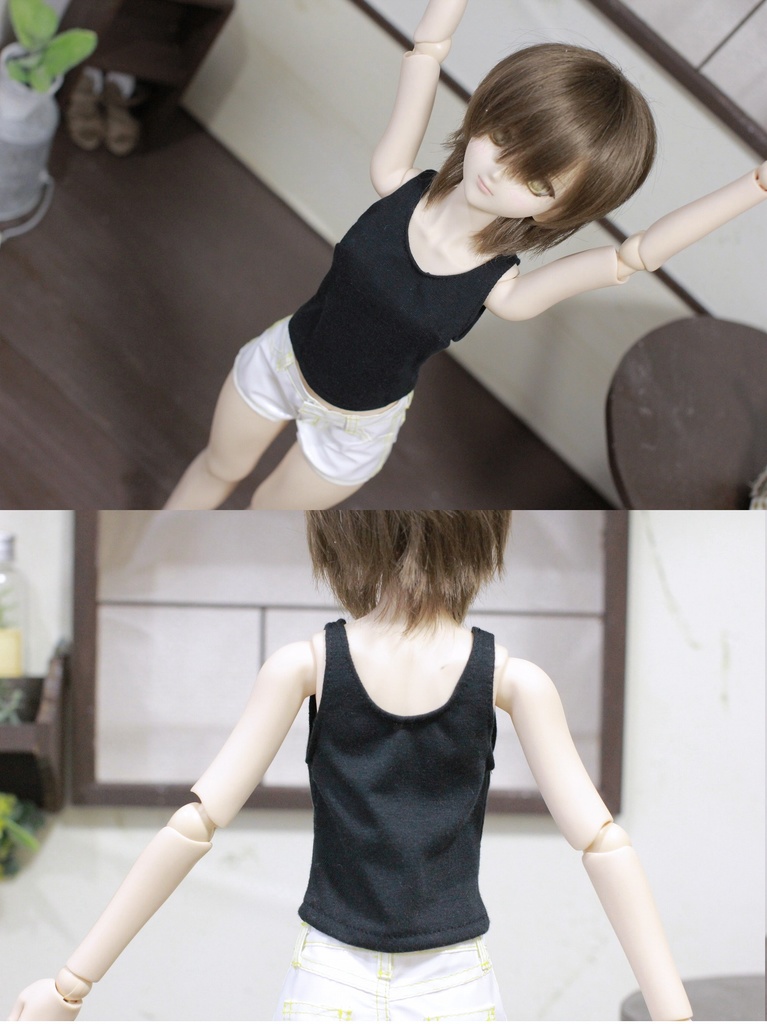 SD/DD/DDS用ドール服　タンクトップ　ブラック