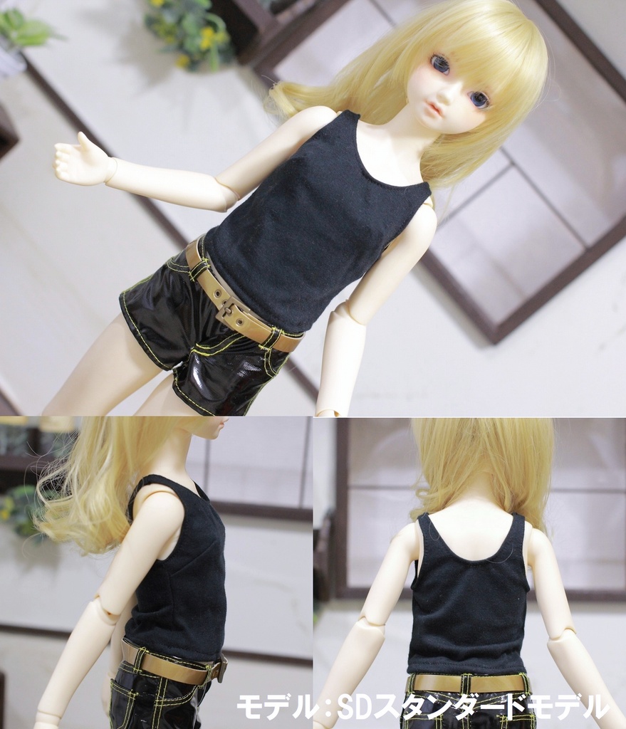 SD/DD/DDS用ドール服　タンクトップ　ブラック