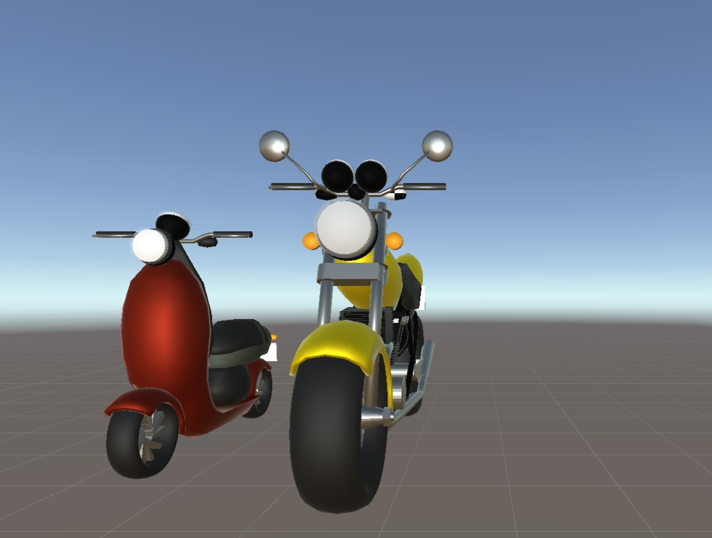 3D バイクと原チャリ　motor cycle and moped