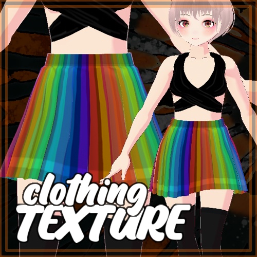 Rainbow Pleated Skirt Texture