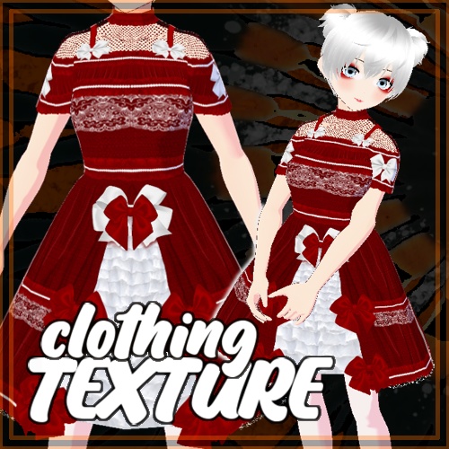 Red Lace Trim Christmas Dress Texture 