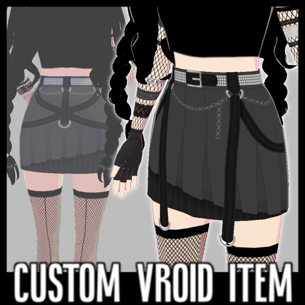 Double Layer Chain Belted Skirt