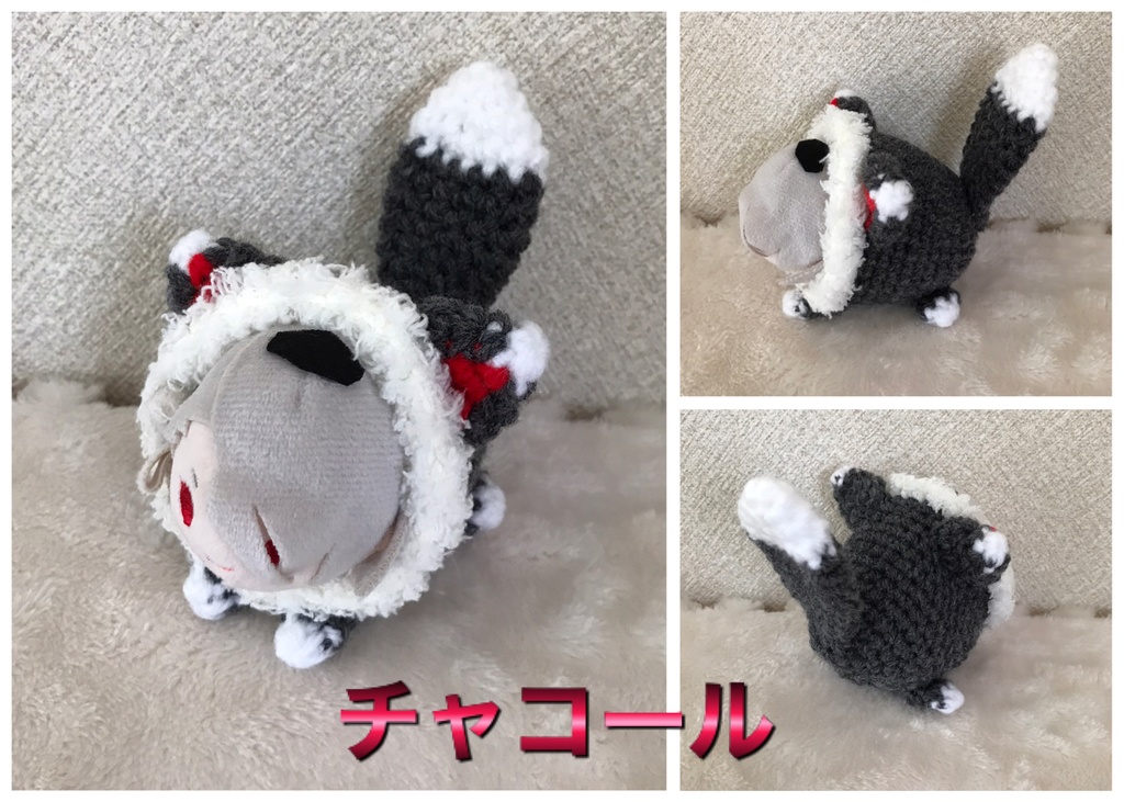 ハンドメイド♡シンプル アクリル チャコールブラック くるくる 猫耳