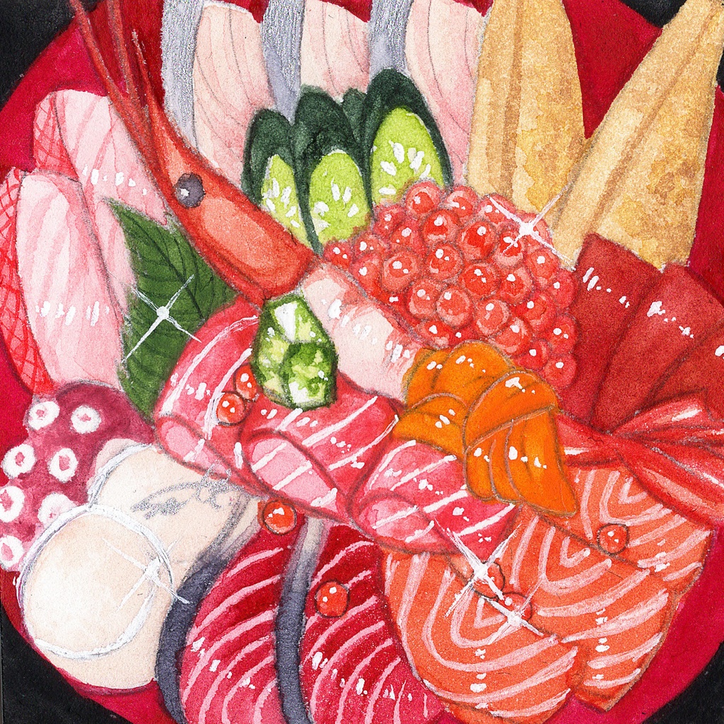 【ミニ額原画】鉱物丼シリーズ