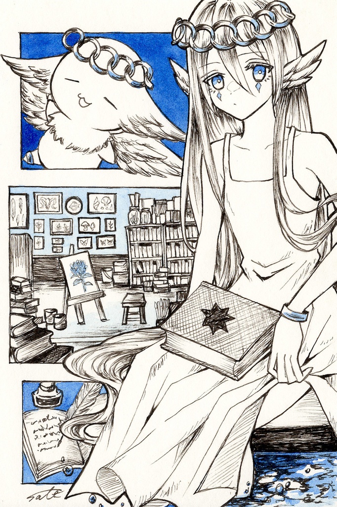 【ハガキ原画】漫画風ドローイング各種