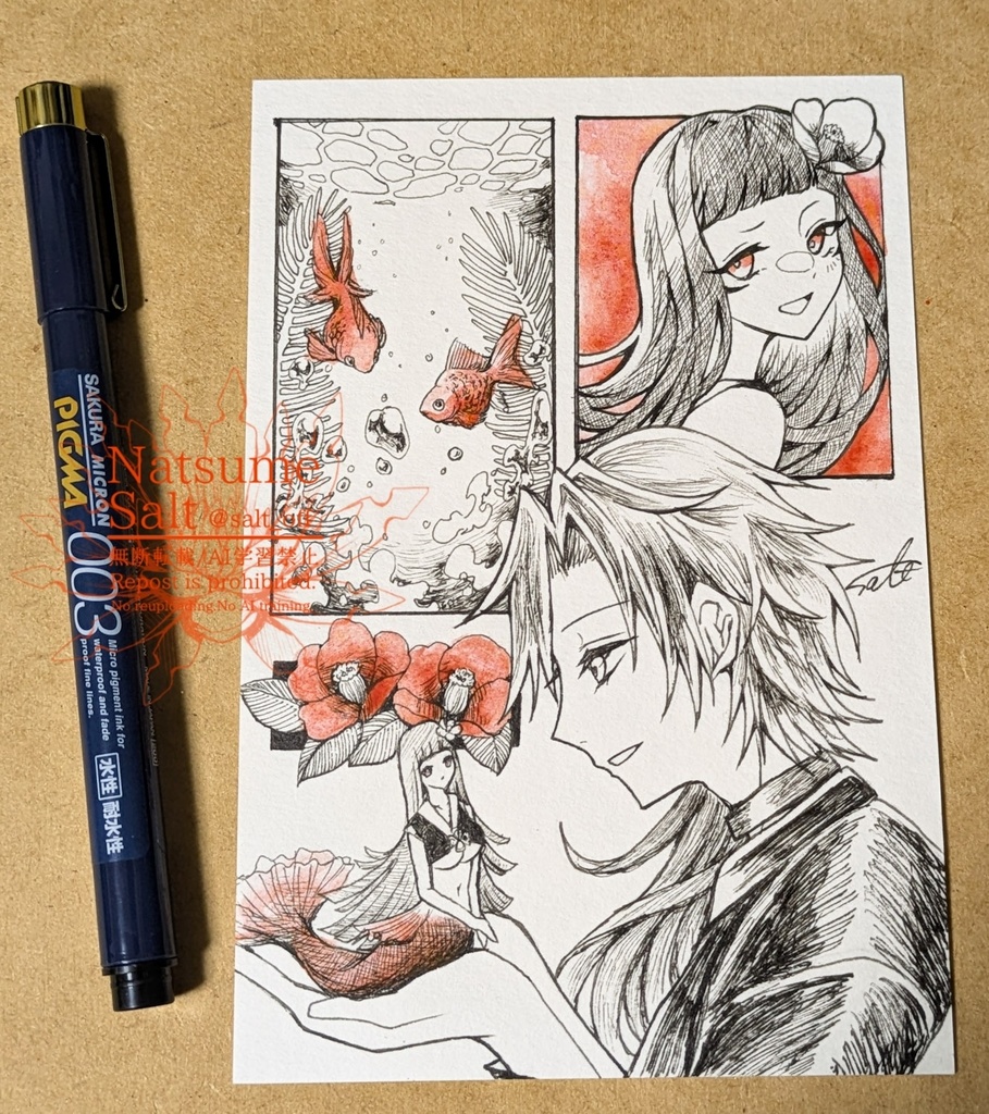 【ハガキ原画】漫画風ドローイング各種