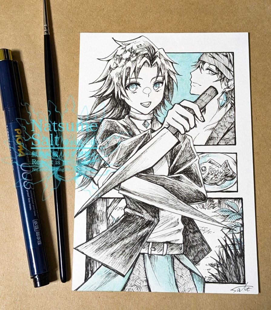 【ハガキ原画】漫画風ドローイング各種