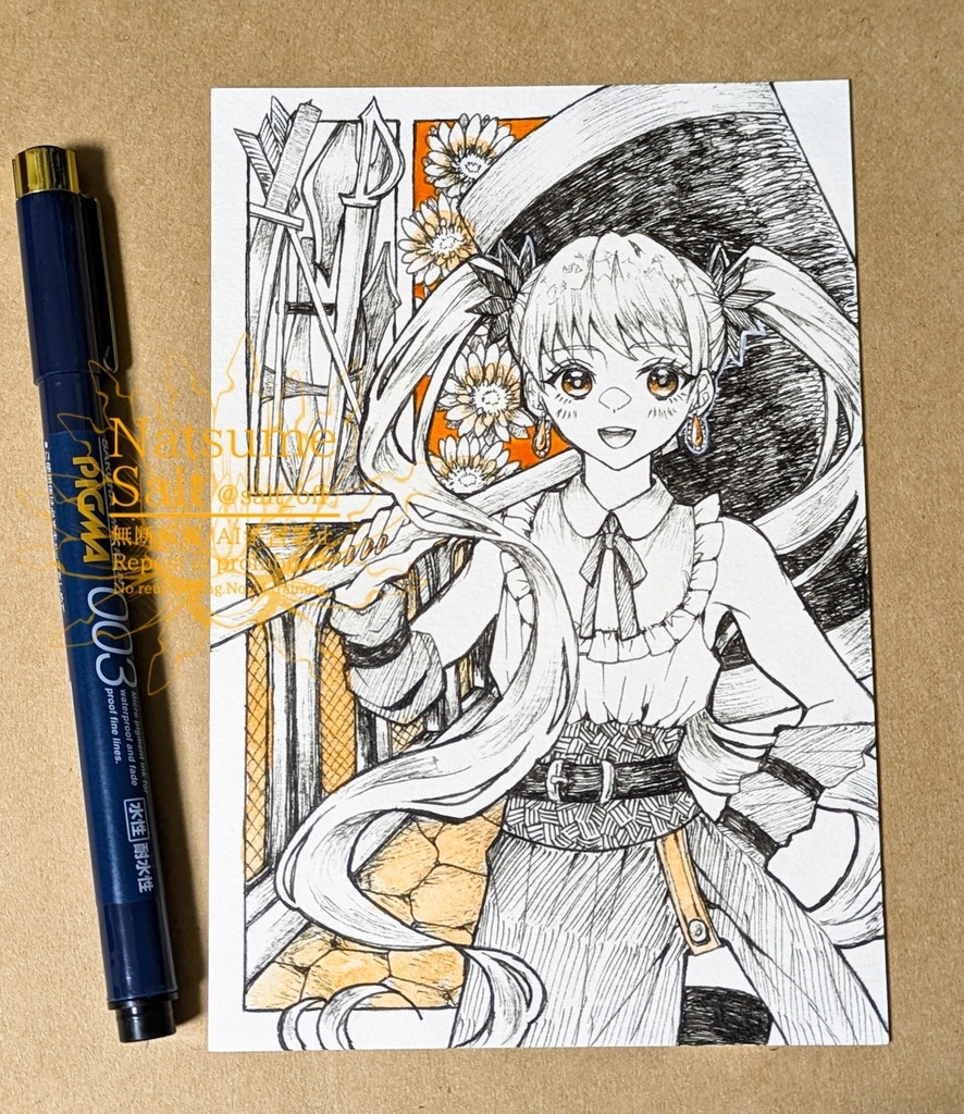 【ハガキ原画】漫画風ドローイング各種