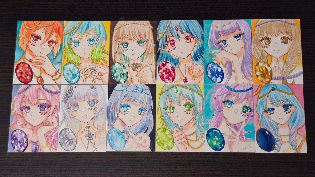 【ATC原画】12ヶ月誕生石シリーズ