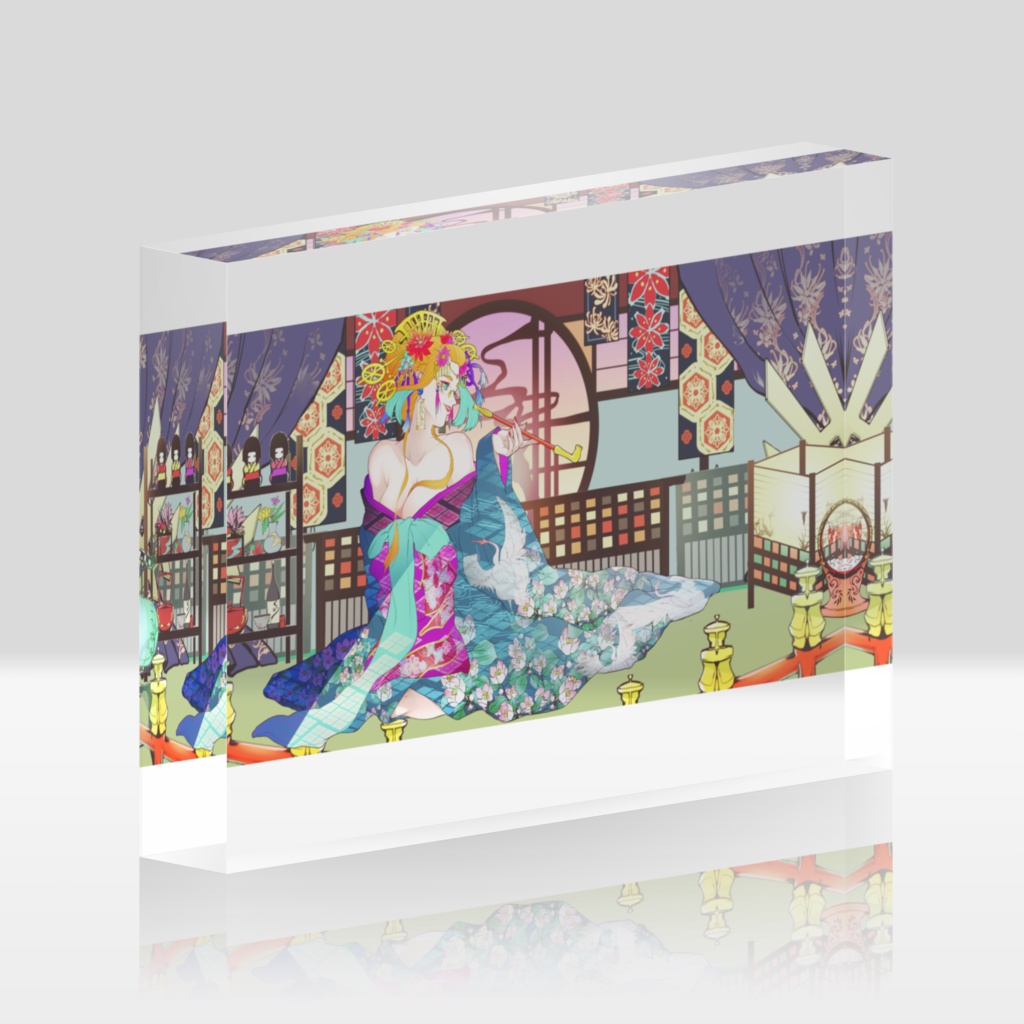 結城山えん 花魁アクリルブロック