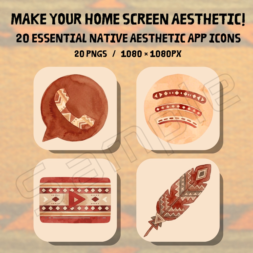 スマホアプリ用 アイコンパック ネイティブアメリカン風