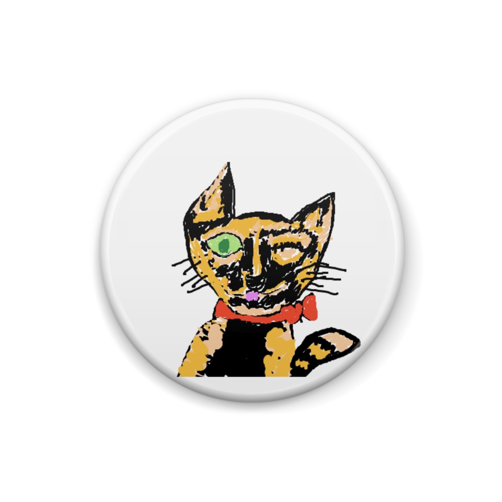 ウチの片目サビ猫リンちゃん缶バッジ