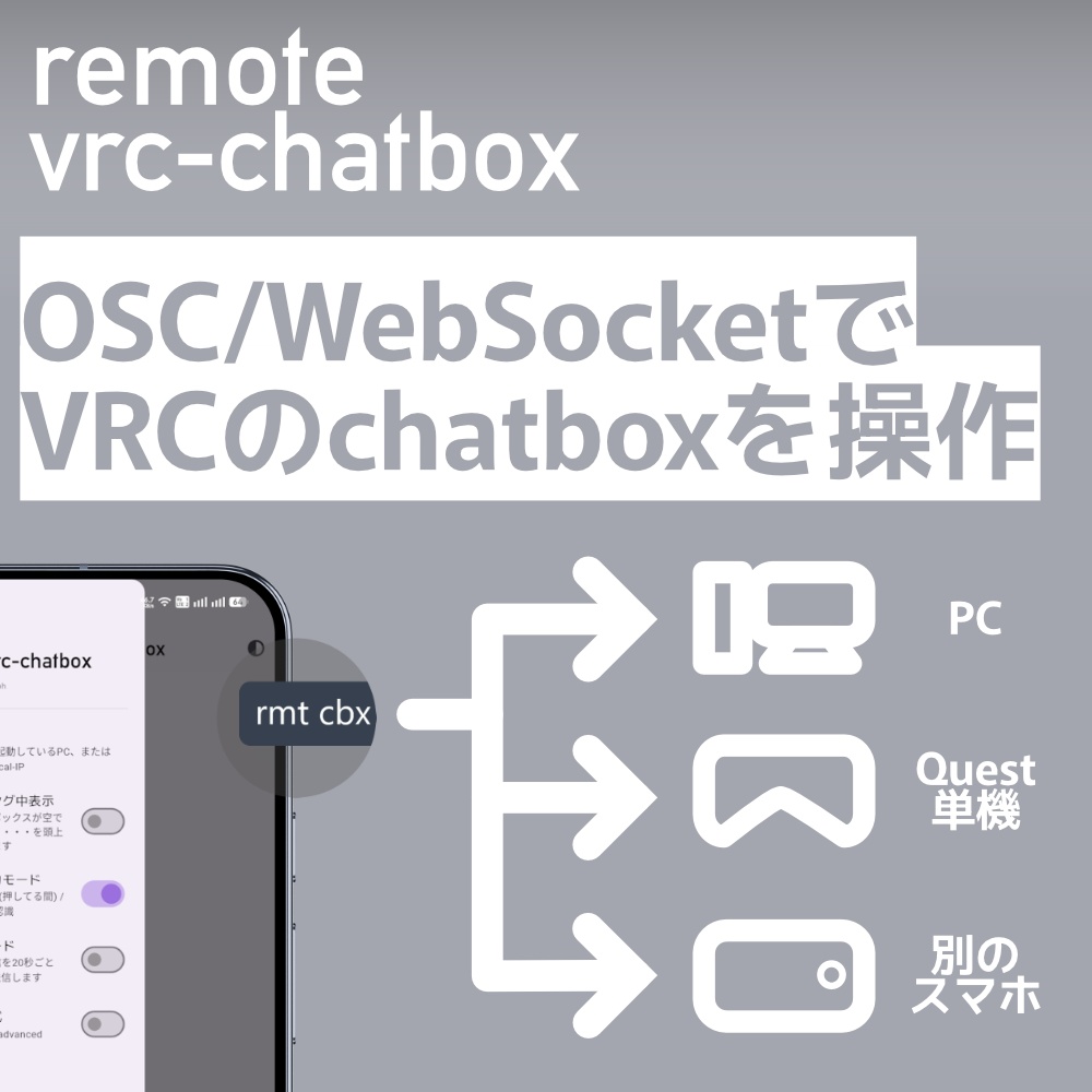 【androidアプリ】remote vrc chatbox / QUEST単機,PCVR対応