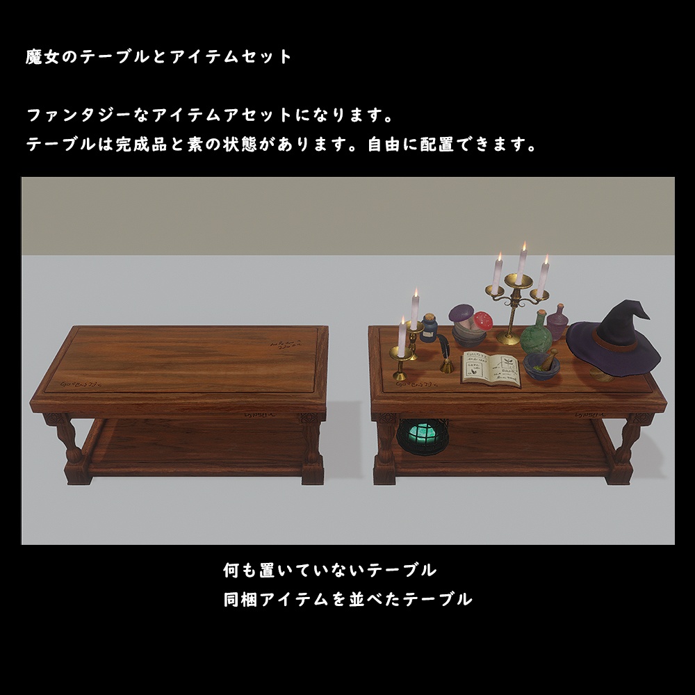 魔女の机とアイテムセット【BuiltIn】