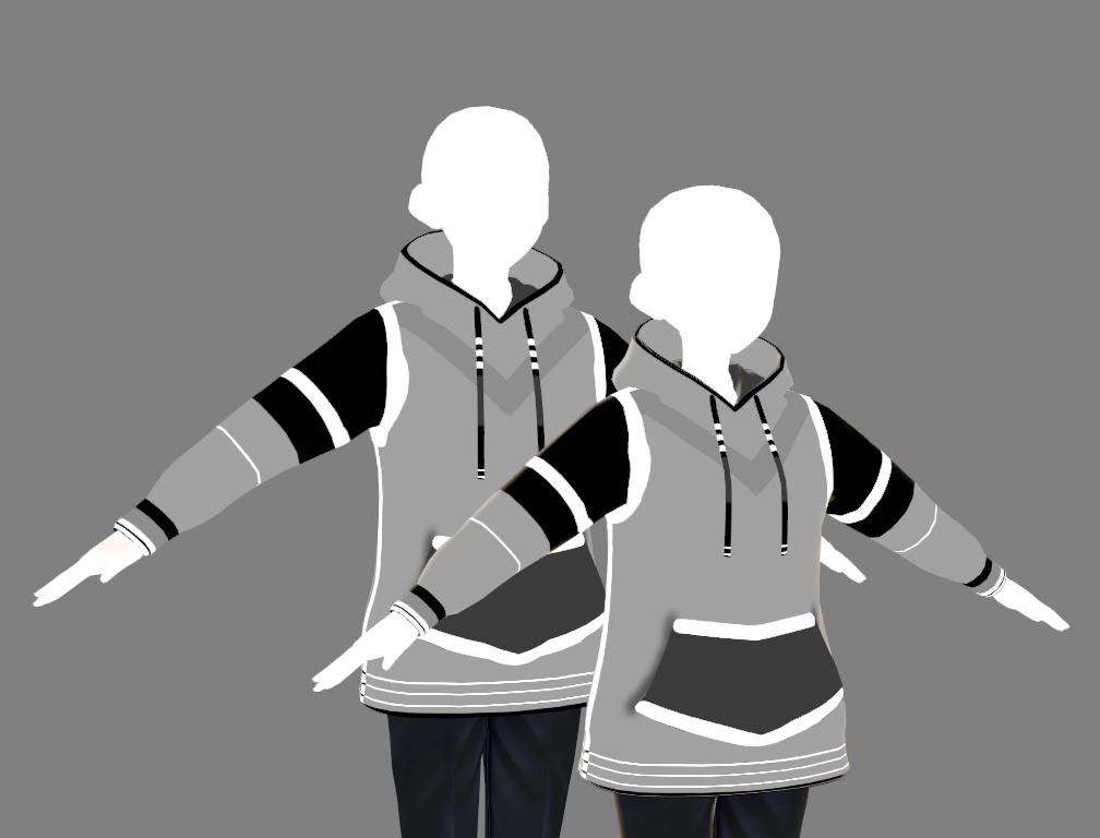 Vroid Hoodie Multi Color variation Set