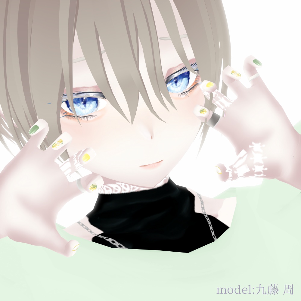 【無料あり】ミモザネイル【VRoid用テクスチャ】