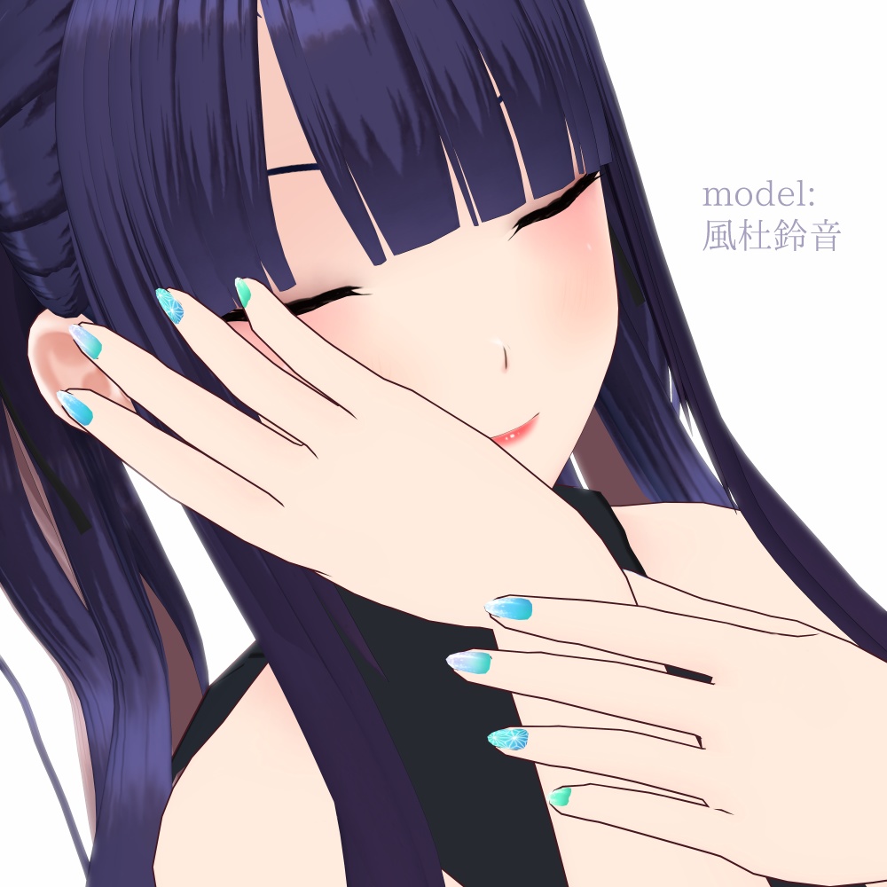 【無料あり】麻の葉パステルネイル【VRoid用テクスチャ】