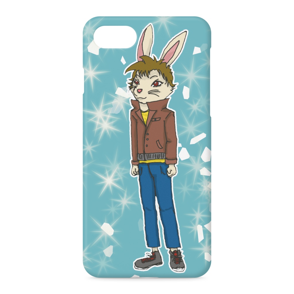 兎の獣人iPhoneケース(ミントグリーン)