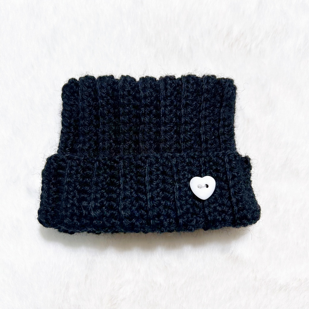 ぬいぐるみ用 ぬい服 ネコ耳ニット ブラック