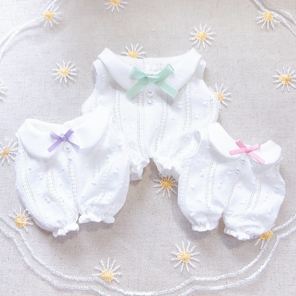 20㌢ぬいぐるみ用スノーカットドビーレースのロンパース