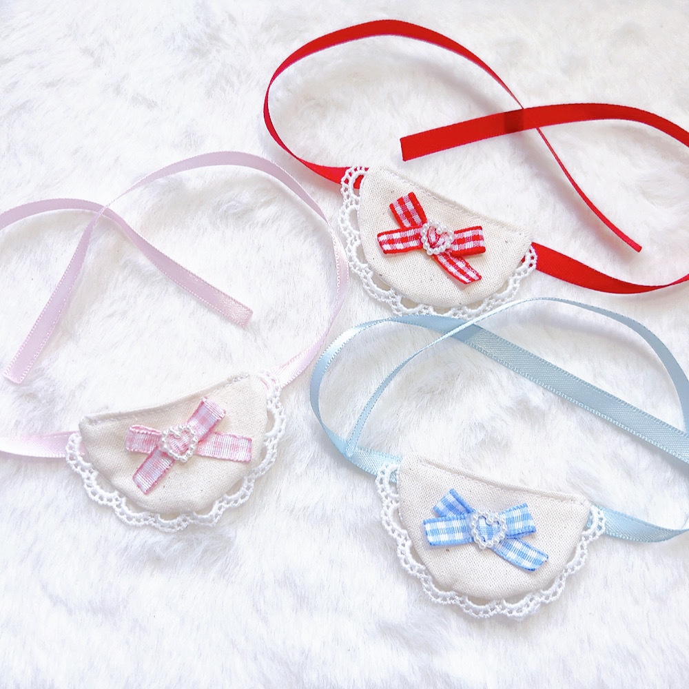 チェックリボンのスタイ*。꣑୧ ˚⟡.•