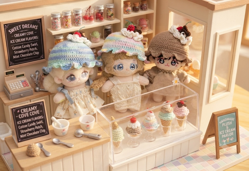 夏限定☀️10cmぬいぐるみ用アイスぼうし🍨