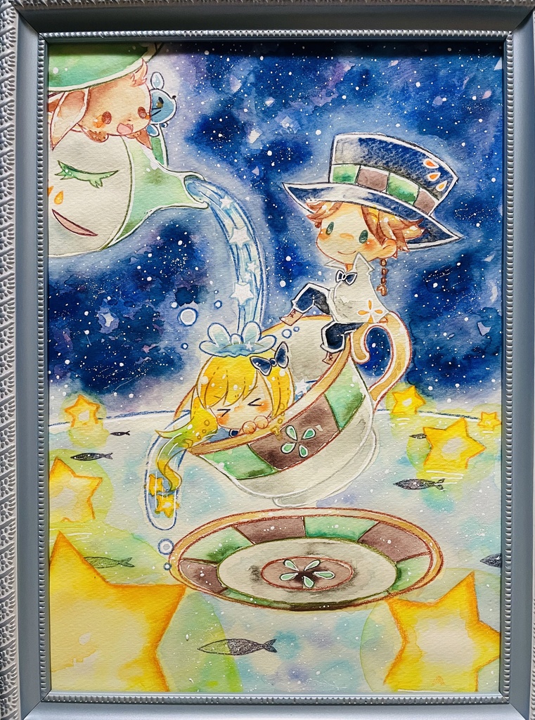 イラスト原画 星空ティータイム 不思議の国のアリス Akaritori3 Booth