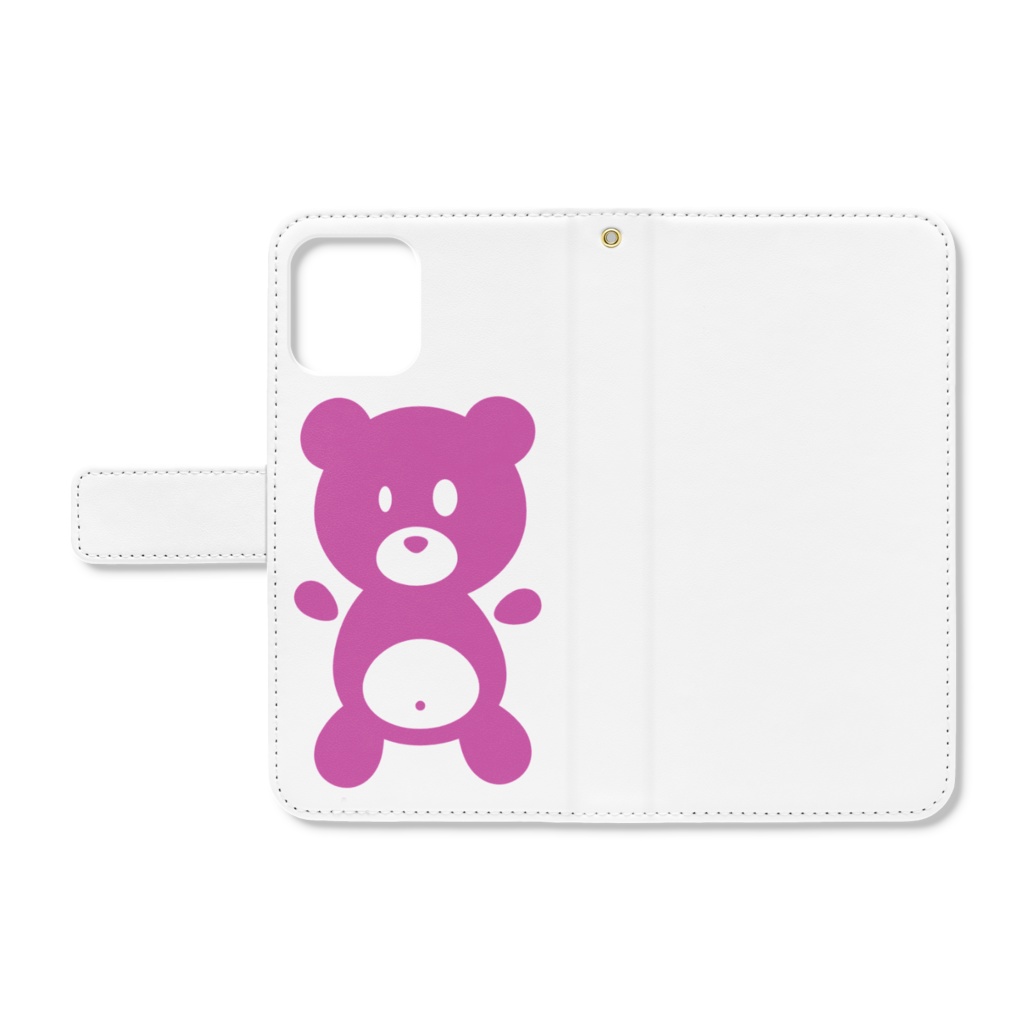 クマさん手帳型iPhoneケース
