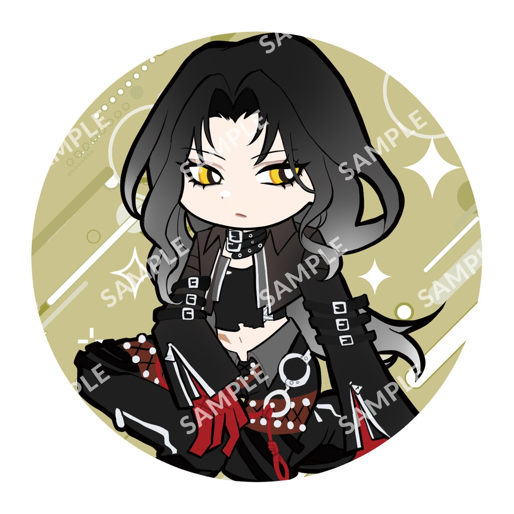 カートゥーン風缶バッジ(全8種類)