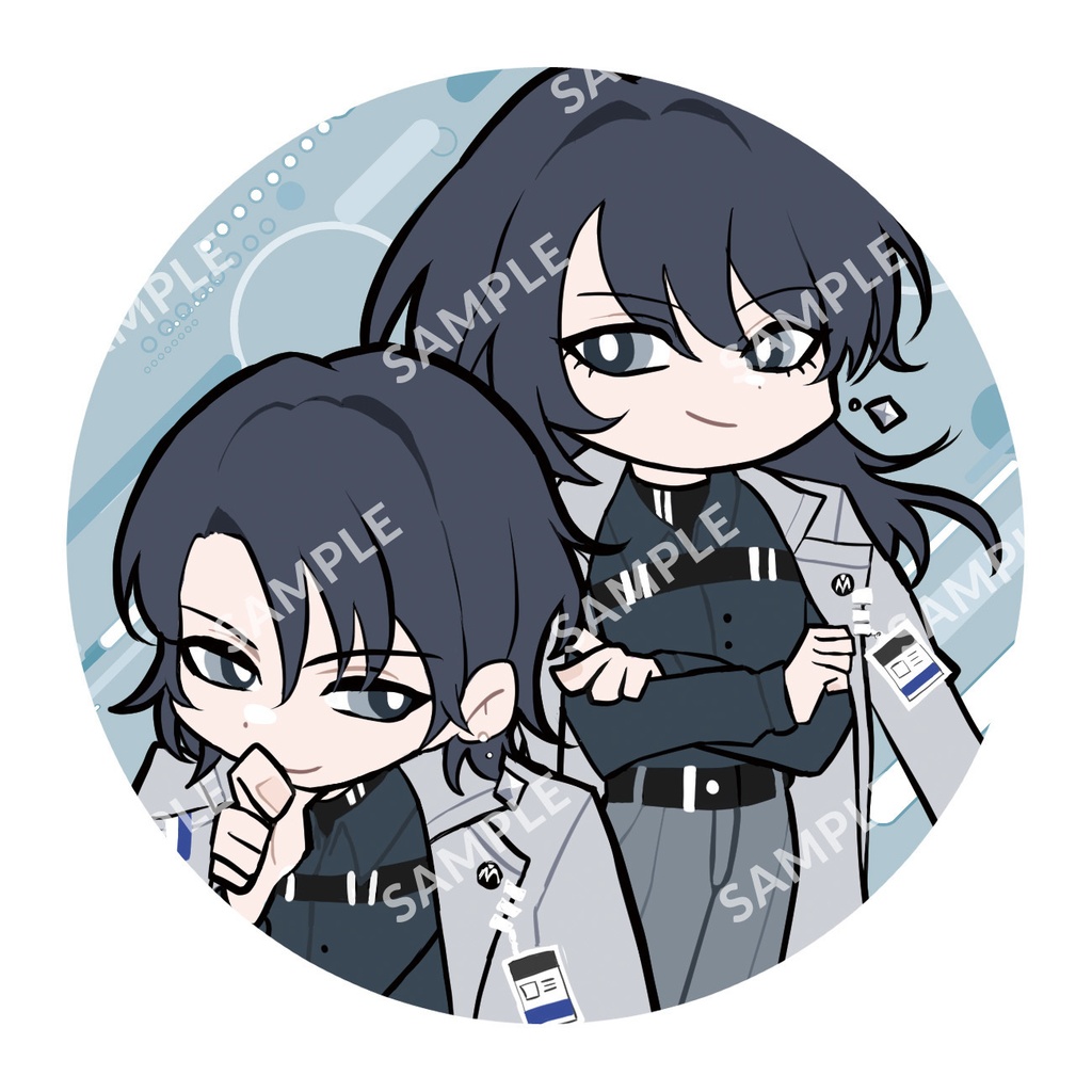 カートゥーン風缶バッジ(全8種類)