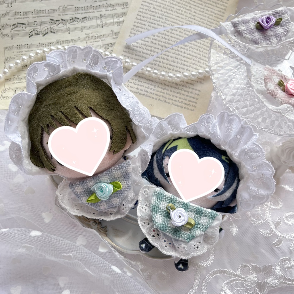 赤ちゃん ぬいぐるみ用 ベビーボンネット 単品|白フリル 上品 おしゃれ 10cm・12cmサイズ