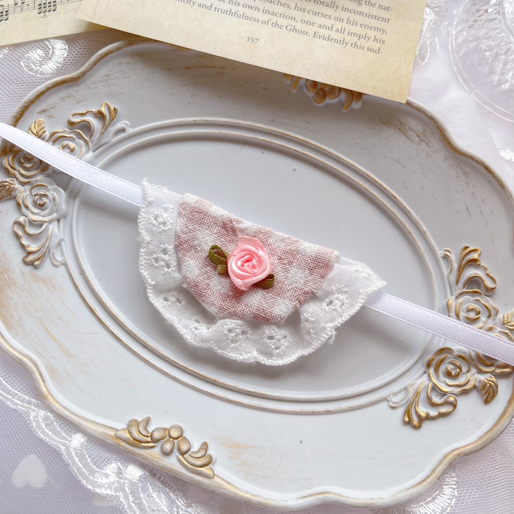 赤ちゃん ぬいぐるみ用 スタイ 単品|お花モチーフ ピンク・緑・水色・紫 かわいい 10cm・12cmサイズ