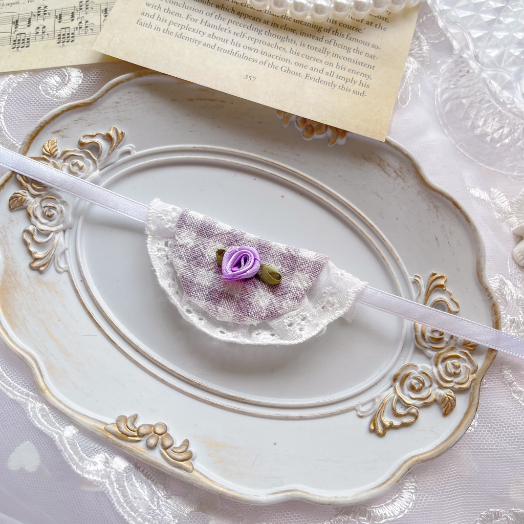 赤ちゃん ぬいぐるみ用 スタイ 単品|お花モチーフ ピンク・緑・水色・紫 かわいい 10cm・12cmサイズ