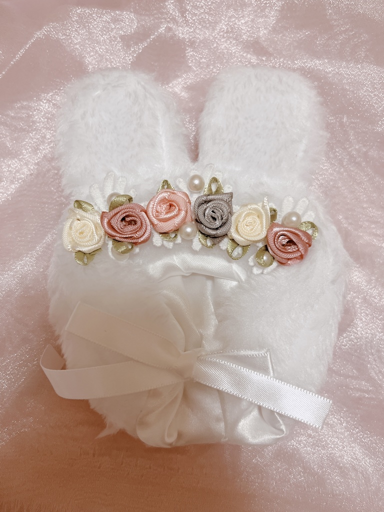 花かんむりうさみみ頭巾(全6色)|10cm・12cmぬいぐるみサイズ