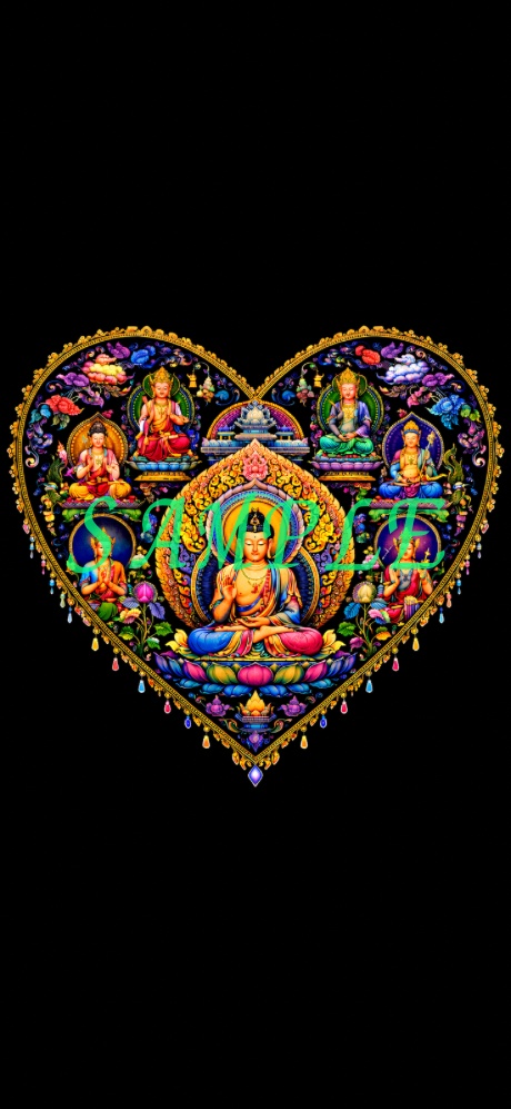Prismatic Heart Mandala Smartphone Wallpaper