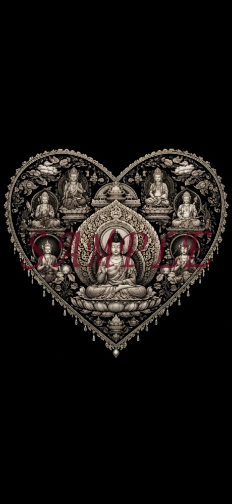 Silver Heart Mandala Smartphone Wallpaper