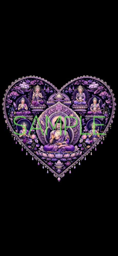Purple Heart Mandala Smartphone Wallpaper