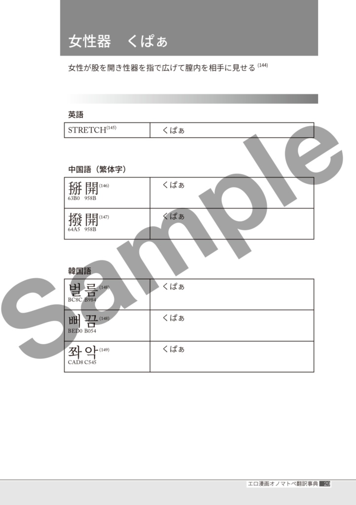 エロ漫画オノマトペ翻訳事典 第二版