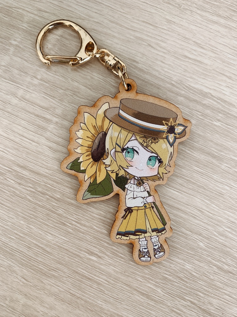 ひまわりんちゃん木製キーホルダー